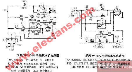 乐天wg5a冷热饮水机电路图