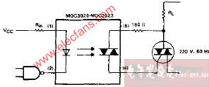 moc3020moc3023电阻负载电路图