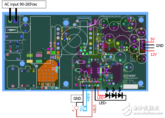 Power IntegrationsInnoSwitch3－MX 45W多输出电源参考设计DER－635