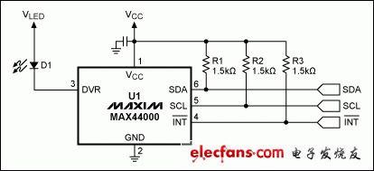 图1. MAX44000的标准配置