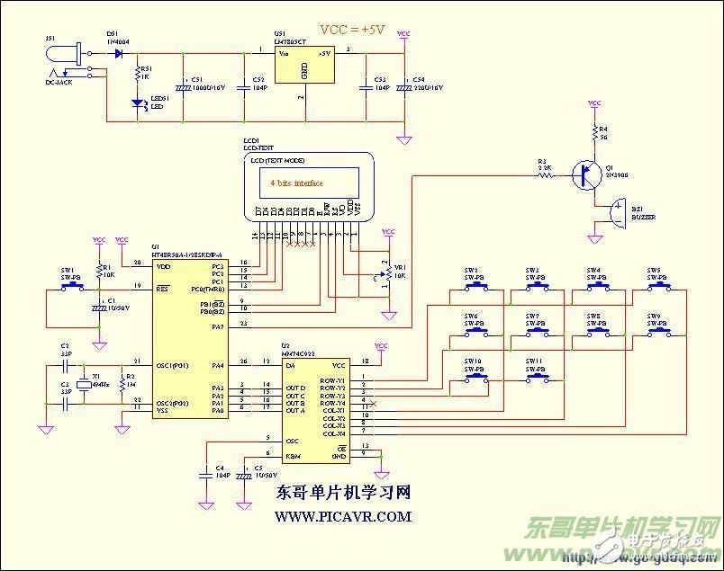 基于LCD字符++KEY按键显示程序