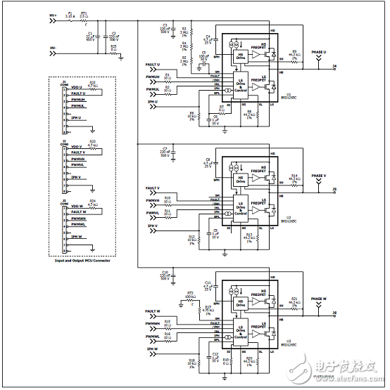 PowerInt BridgeSwitch系列40W三相逆变器参考设计DER－749