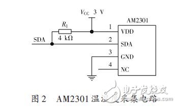 AM2301温湿度采集电路