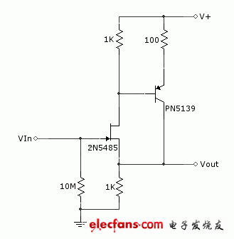 使用FET和双极性晶体管的宽带缓冲电路