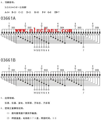 共阳数码管引脚图