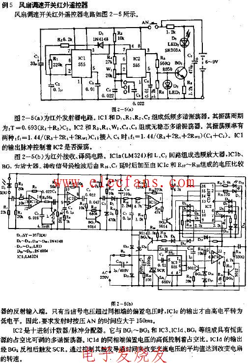 风扇调速开关红外遥控器电路图