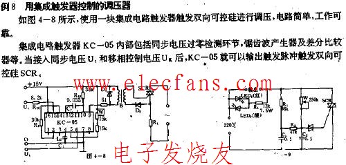 用集成触发器控制的调压器电路图