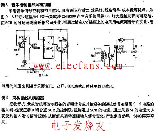 音乐控制自然风模拟器电路图