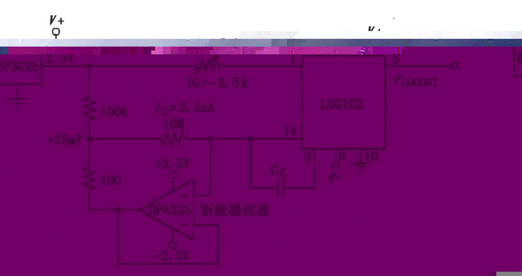 由运放OPA335及基准电压源REF3025在LOG102输