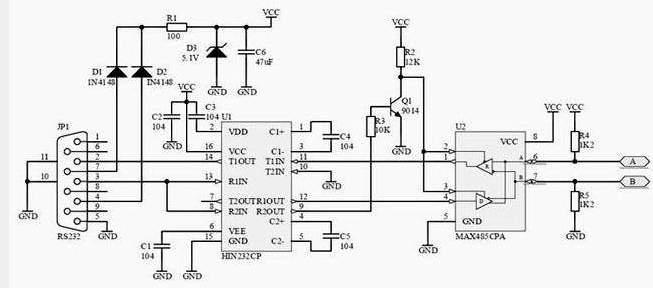 RS232 RS485接口原理图