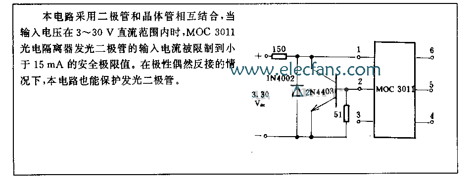 光电隔离输入保护电路