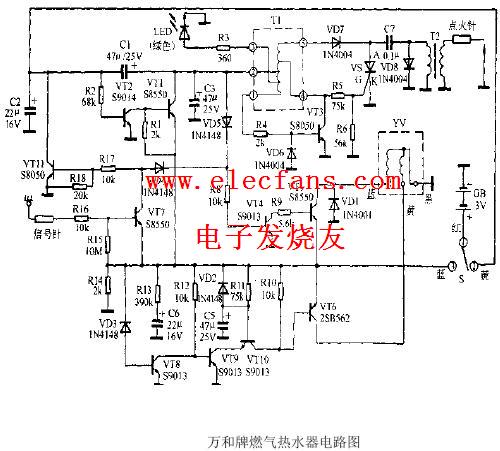 万和牌燃气热水器电路图