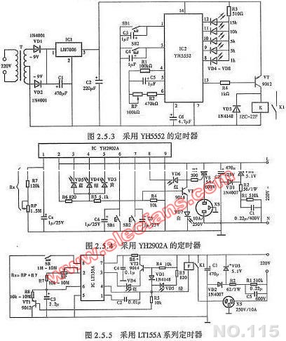 采用LT155A系列定时器电路图