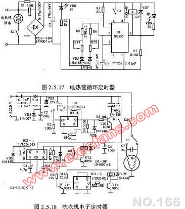 电热毯循环定时器电路图