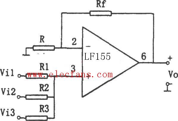 同相加法电路(由LF155组成的)