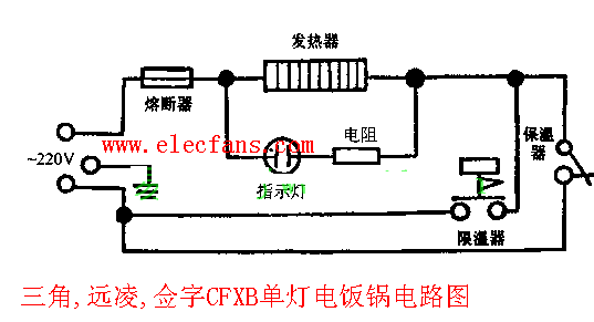 三角牌电饭锅煲电路图