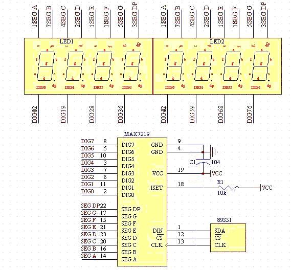 max7219的引脚功能及应用电路资料