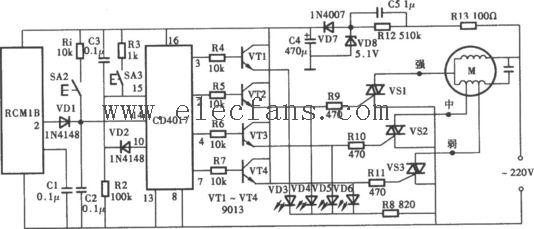 无线电遥控风扇调速器电路图