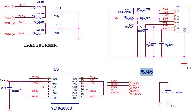 RJ45接口与串口连接电路图