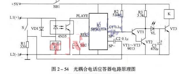 光耦合电话防盗打器及电路图