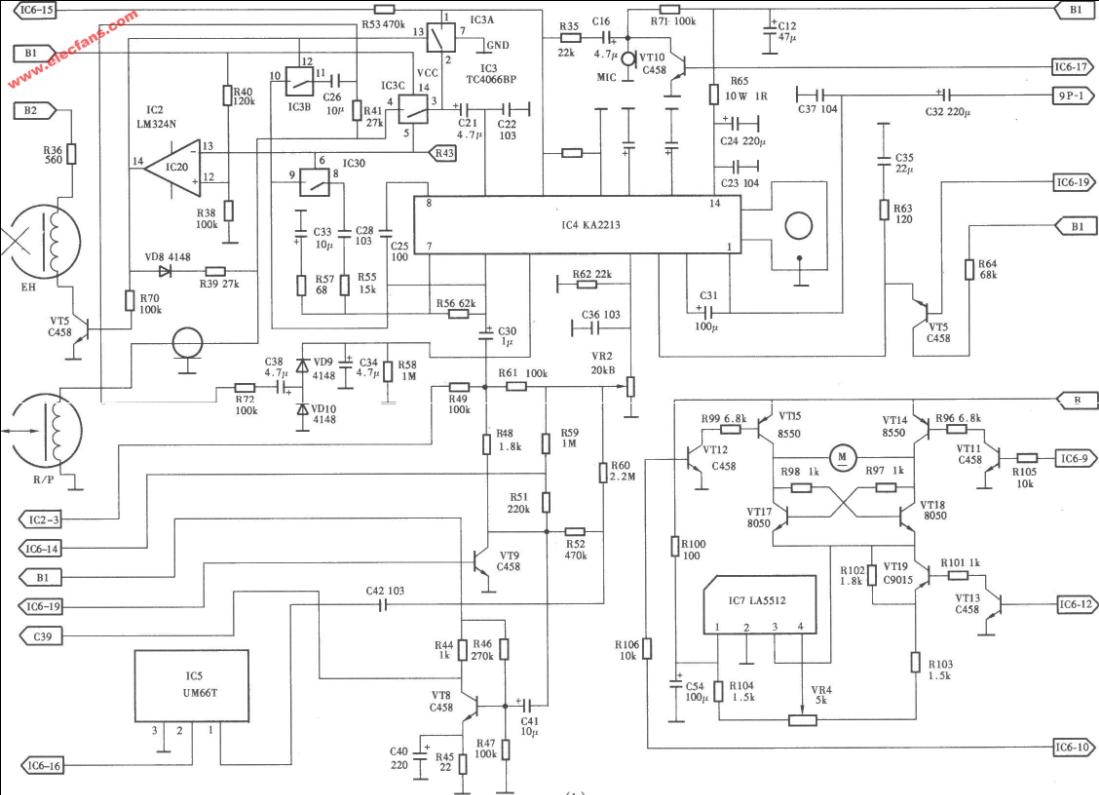 Technical028型电话答录机电路图