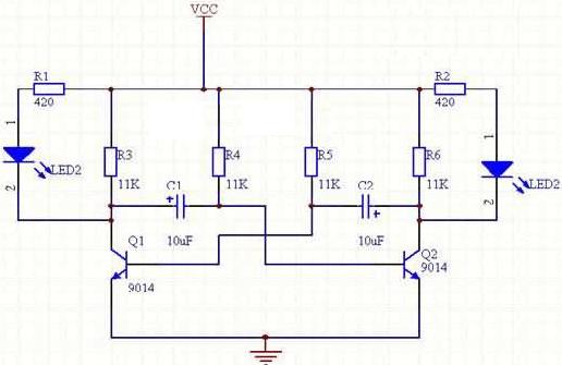 交替频闪LED灯电路设计及制作