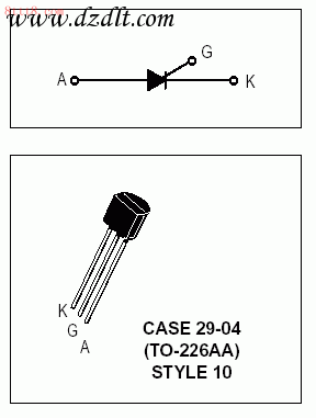 各种封装形式的单向/双向可控硅引脚图