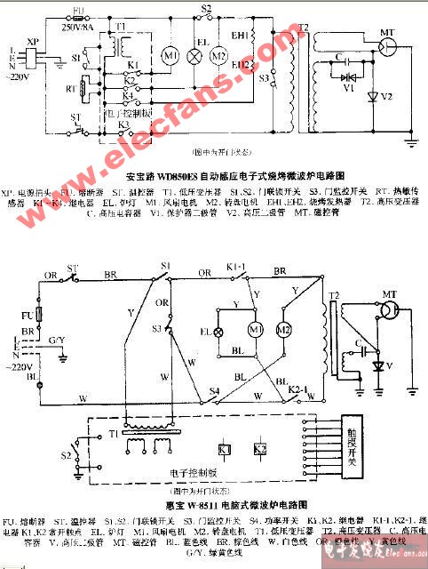 安宝路WD850ES自感应电子式烧烤微波炉电路图