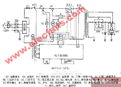 三力牌电脑式微波炉电路图