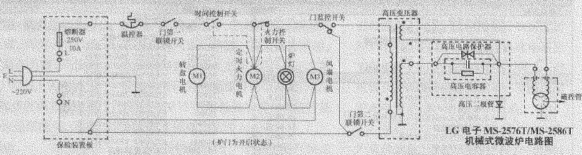 LG电子MS-2576 MS-2586T机械式微波炉电路图