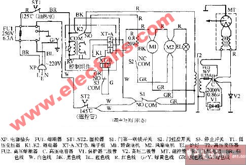 上海夏普R-230B电脑式微波炉电路图