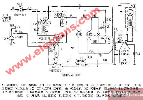 上海夏普R-240A电脑式微波炉电路图