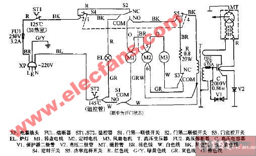 上海夏普R-310A微波炉电路图