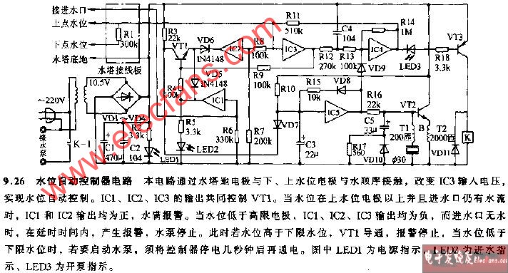 水位自动控制器电路