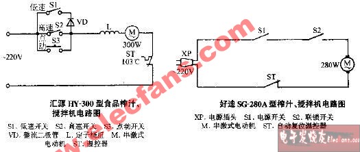 好迪SG-280A型榨汁搅拌机电路图