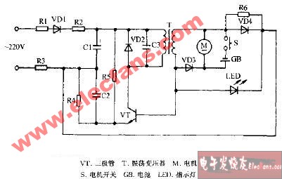 飞利浦HS308型充电式电动剃须刀电路图