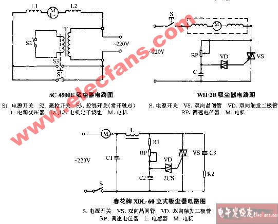 春花牌XDL-60吸尘器电路图