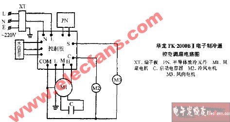 华龙FK-2000B II电子制冷温控空调扇电路图