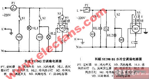 科顺SY398-B1水冷空调扇电路图