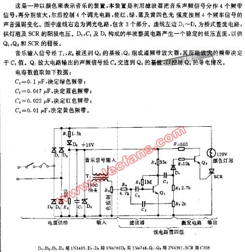 音乐彩色灯电路