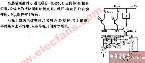 窗帘自动开闭电路