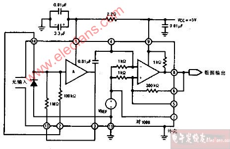 高灵敏度30nW光纤接收机电路图