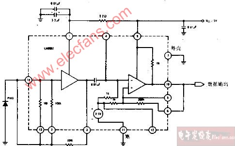 甚高灵敏度、低速、3nW光纤接收机电路图