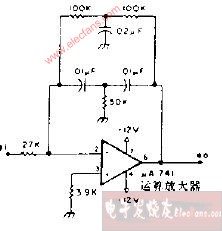 160Hz带通滤波器电路图