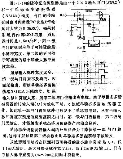 由与门和单稳态电路构成的脉冲宽度甄别器