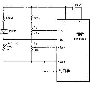 具有正温度系数电阻的温度传感器电路图