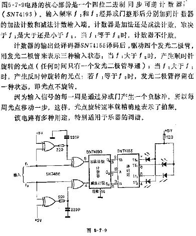 用发光二极管显示拍频电路图