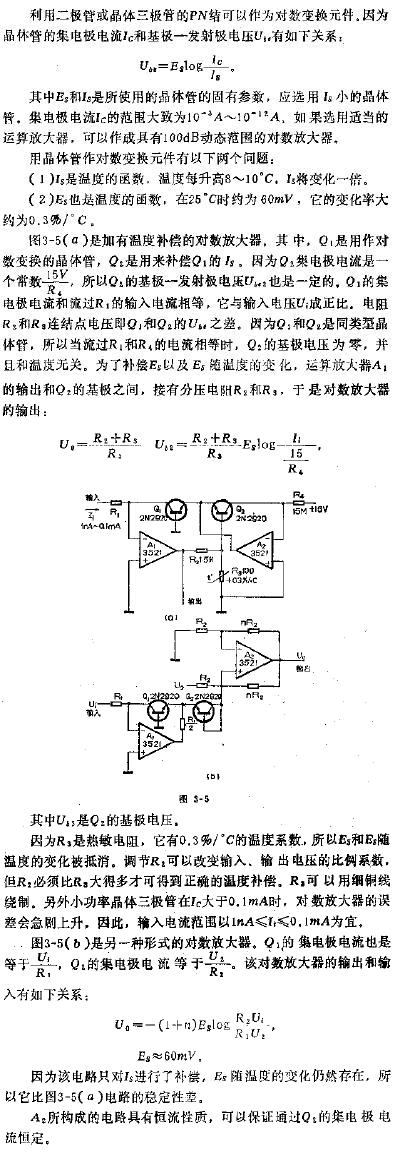 加温度补偿的对数放大器