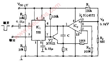 555与积分器组成的长延时电路图