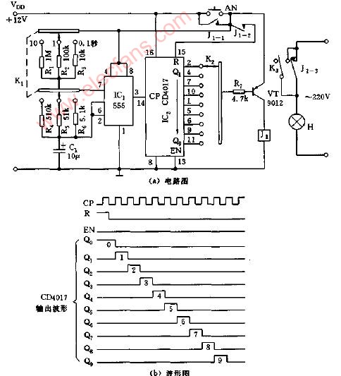 实用数字式定时器电路图